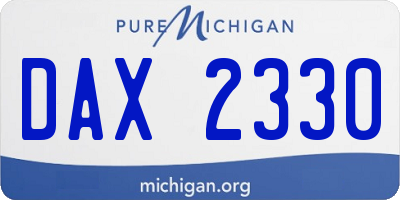 MI license plate DAX2330