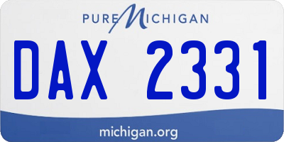 MI license plate DAX2331