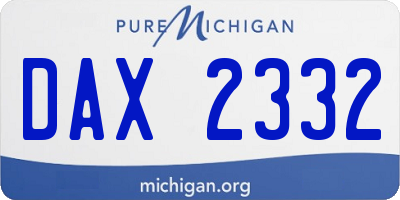 MI license plate DAX2332