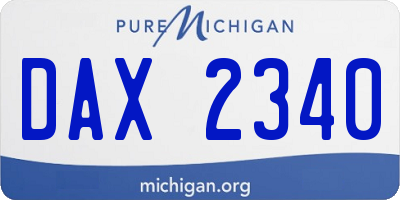 MI license plate DAX2340