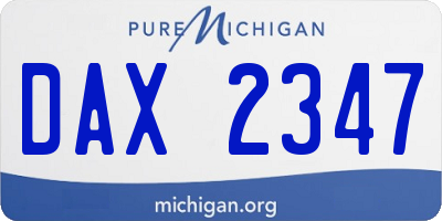 MI license plate DAX2347