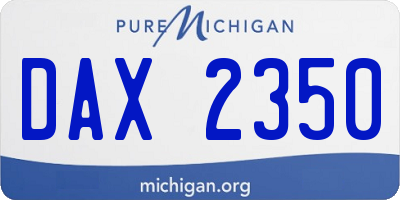 MI license plate DAX2350