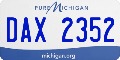 MI license plate DAX2352