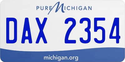 MI license plate DAX2354