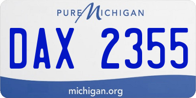 MI license plate DAX2355