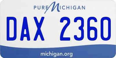 MI license plate DAX2360