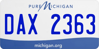 MI license plate DAX2363