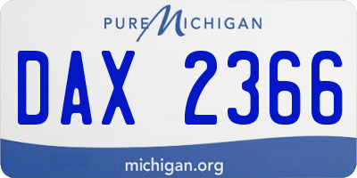 MI license plate DAX2366