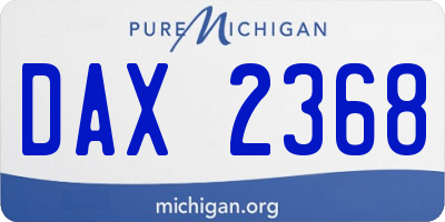 MI license plate DAX2368