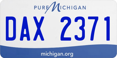 MI license plate DAX2371