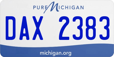 MI license plate DAX2383
