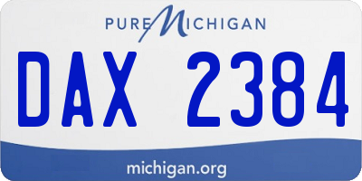 MI license plate DAX2384
