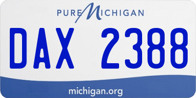 MI license plate DAX2388
