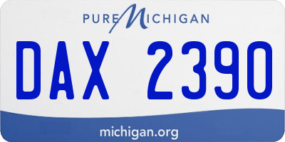 MI license plate DAX2390