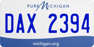 MI license plate DAX2394