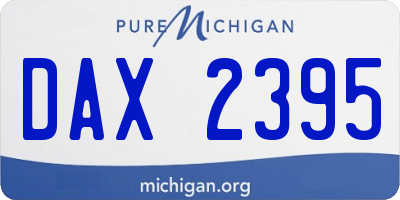 MI license plate DAX2395