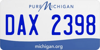 MI license plate DAX2398