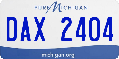 MI license plate DAX2404