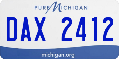 MI license plate DAX2412