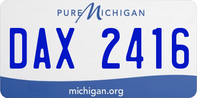 MI license plate DAX2416