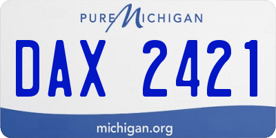 MI license plate DAX2421