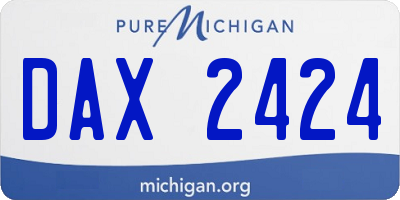 MI license plate DAX2424