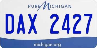 MI license plate DAX2427