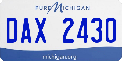 MI license plate DAX2430