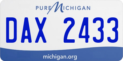 MI license plate DAX2433
