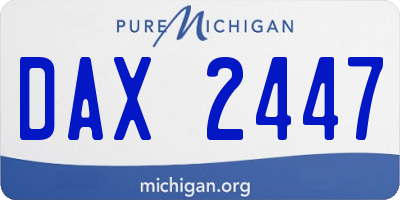 MI license plate DAX2447