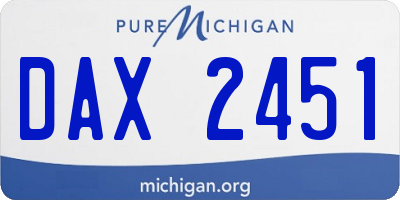 MI license plate DAX2451