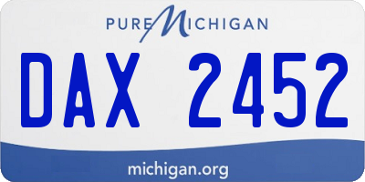 MI license plate DAX2452