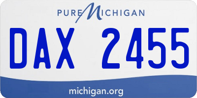 MI license plate DAX2455