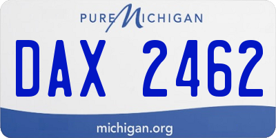 MI license plate DAX2462