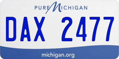 MI license plate DAX2477