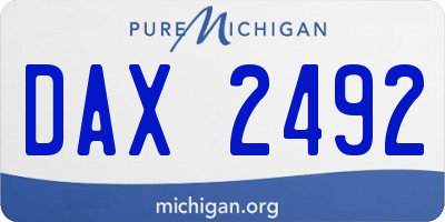 MI license plate DAX2492