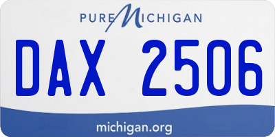 MI license plate DAX2506