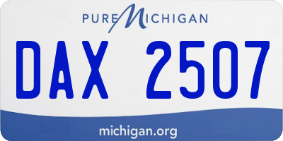 MI license plate DAX2507