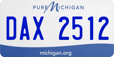 MI license plate DAX2512
