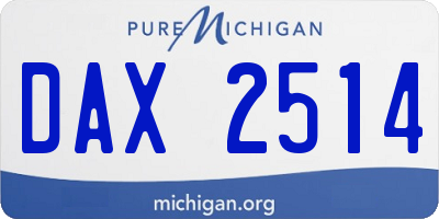 MI license plate DAX2514