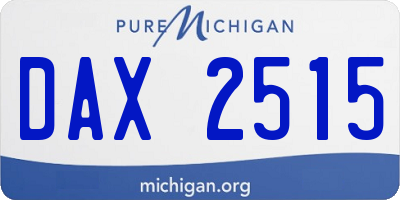 MI license plate DAX2515