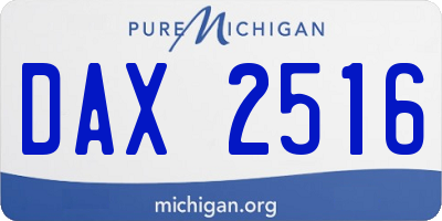 MI license plate DAX2516