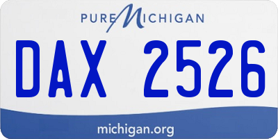 MI license plate DAX2526