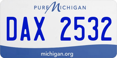 MI license plate DAX2532