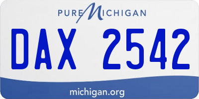 MI license plate DAX2542