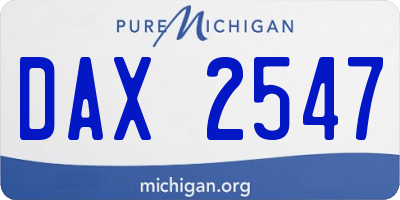 MI license plate DAX2547