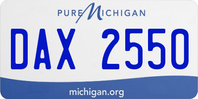 MI license plate DAX2550