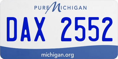 MI license plate DAX2552