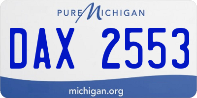 MI license plate DAX2553