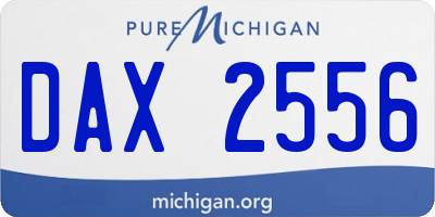 MI license plate DAX2556